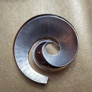 Trifari silver toned swirl statement brooch PRICE
